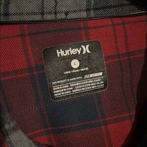 Hurley Red/Navy Flannel EUC L